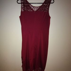 Maroon fitted dress